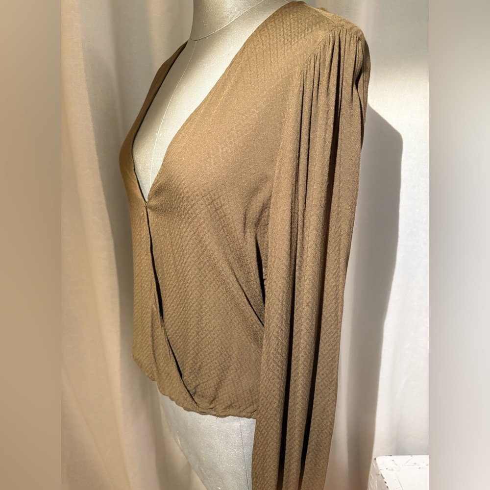 Urban Outfitters Camel V-Neck Blouse